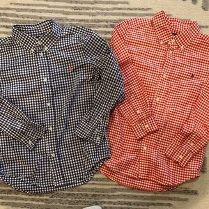 Two Boys Ralph Lauren Gingham Shirts